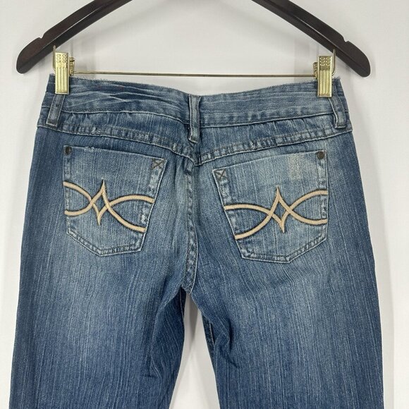 Vintage Mudd Flare Bootcut Blue Jeans Womens Size 5 Y2K Western Low Rise - Picture 8 of 14